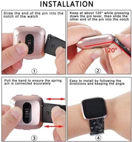 img 1 attached to 📿 ZEROFIRE Bands - Stylish Fadeless Printed Silicone Replacement Wristband for Fitbit Versa, Versa 2, and Versa Lite Edition for Women and Men