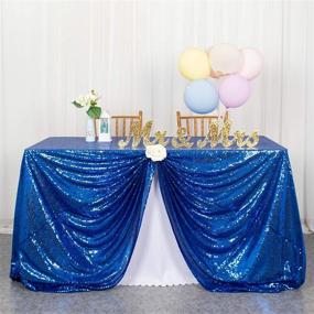 img 4 attached to Glittery Sequin Tablecloth in Royal Blue: Perfect for a Touch of Elegance