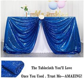 img 1 attached to Glittery Sequin Tablecloth in Royal Blue: Perfect for a Touch of Elegance