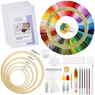 🧵 caydo 244-piece embroidery kit with 100 thread colors, 40 sewing pins, 3 aida cloth pieces, instructions, embroidery hoops, and cross stitch tools - ideal for adult and kid beginners logo