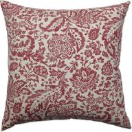 🔴✨ pillow perfect damask decorative floor pillow, 24.5x24.5 inches, red/tan - enhanced seo logo