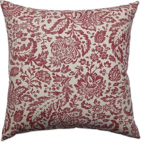 img 4 attached to 🔴✨ Pillow Perfect Damask Decorative Floor Pillow, 24.5x24.5 Inches, Red/Tan - Enhanced SEO