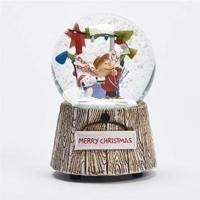 img 1 attached to 🎄 Glittering Roman Peanuts Decorative Musical Dome for Christmas: Charlie Brown and Snoopy