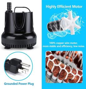 img 1 attached to 🐠 CWKJ 550GPH Submersible Water Pump with 6.5ft Tubing for Aquarium, Pond, Fish Tank, Hydroponics