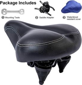 img 3 attached to 🚲 YBEKI Comfortable Wide Bike Saddle: Thickened, Widened, High Rebound Foam Padded, Soft and Breathable - Double Spring Design for Most Indoor Outdoor Bike Riding. 1 Year Warranty Included!