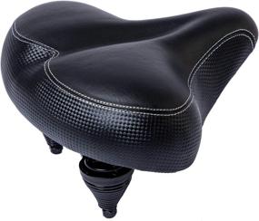 img 4 attached to 🚲 YBEKI Comfortable Wide Bike Saddle: Thickened, Widened, High Rebound Foam Padded, Soft and Breathable - Double Spring Design for Most Indoor Outdoor Bike Riding. 1 Year Warranty Included!