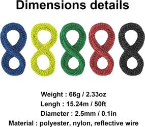 img 2 attached to High Visibility Reflective Nylon Paracord: 50ft Tent Rope for Outdoor Camping & Hiking - 15m Pull Cord, 2.5mm Diameter - Packaged for Convenience