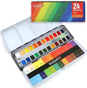 Arteza Watercolor Paint, Set of 12 Assorted Vibrant Colors in Half Pans, Tin Box