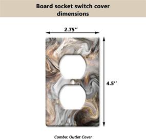 img 3 attached to Aionep - Single Toggle 4 Pack Light Switch Cover 🔲 with Grey Brown Swirl Marble/Granite Print; Textured Outlet Cover Wall Plate