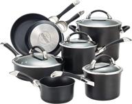 🍳 circulon symmetry nonstick cookware set, 11-piece, black - hard anodized pots and pans logo