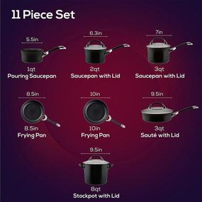 img 3 attached to 🍳 Circulon Symmetry Nonstick Cookware Set, 11-Piece, Black - Hard Anodized Pots and Pans