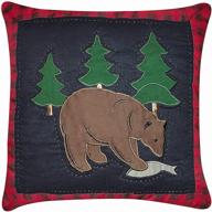 c&amp;f home bear with fish applique pillow 14 x 14 blue - perfectly cozy wildlife-themed home decor logo