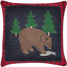 img 1 attached to C&amp;F Home Bear with Fish Applique Pillow 14 x 14 Blue - Perfectly Cozy Wildlife-Themed Home Decor