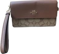 coach signature leather foldover wristlet women's handbags & wallets and wristlets logo