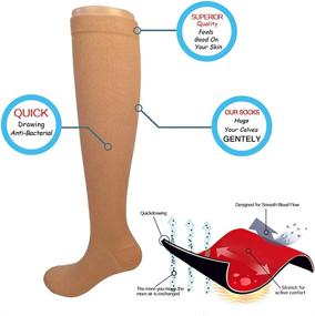 img 3 attached to 🧦 High-Quality Graduated Compression Trouser Socks for Women - Set of 6 (8-15mmHg)