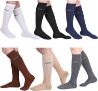 🧦 high-quality graduated compression trouser socks for women - set of 6 (8-15mmhg) логотип