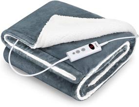 img 4 attached to 🔌 Wchiuoe Electric Heated Throw Blanket - 50"x60" with 10 Heating Levels & 9H Timer, LED Controller, Flannel Heating Blanket for Bedroom/Office, Machine Washable