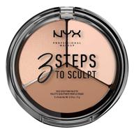 💁 nyx professional makeup 3 steps to sculpt: face sculpting contour palette - fair, 0.54 ounce (pack of 1) - enhance your facial features effortlessly logo