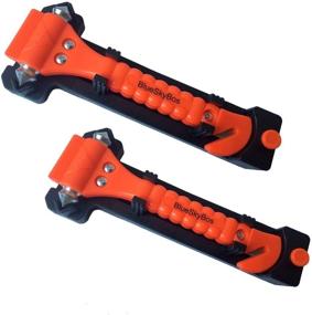 img 4 attached to 🚗 BlueSkyBos Value 2 Pack - Auto Car Window Glass Hammer Breaker and Seat Belt Cutter Escape Tool - Emergency 2-in-1 Tool