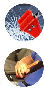 img 1 attached to BlueSkyBos Значение 2 Пакет - Автомобильный молоток для разбивания стекол окон и резак ремня безопасности - аварийный 2-в-1 инструмент