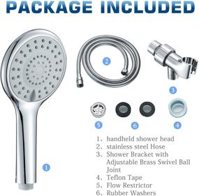 img 1 attached to 🚿 FYRLLEU 5-Function High Pressure Handheld Shower Head with Hose – Ultimate Shower Experience with Versatile Handheld Options