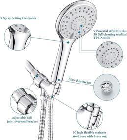 img 2 attached to 🚿 FYRLLEU 5-Function High Pressure Handheld Shower Head with Hose – Ultimate Shower Experience with Versatile Handheld Options