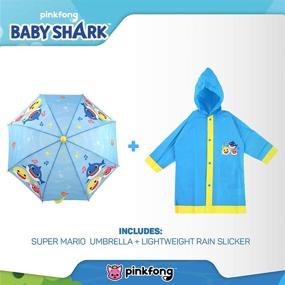 img 2 attached to 🦈 Зонтик и плащ Baby Shark Nickelodeon для детей и набор, дождевая одежда для маленьких мальчиков от 2 до 5 лет