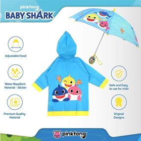 img 1 attached to 🦈 Зонтик и плащ Baby Shark Nickelodeon для детей и набор, дождевая одежда для маленьких мальчиков от 2 до 5 лет