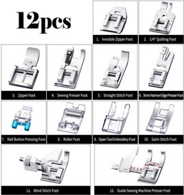img 3 attached to 12-частный комлект прижимной ножки швейной машины - сменные запчасти и аксессуары с присоединением на машинки для шитья с низким штоком, такие как Brother, Singer, Janome, Toyota.