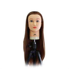 img 1 attached to Transform Your Cutting Skills with Celebrity Lexi Cosmetology Protein Fiber Hair Cutting Manikin (26-28 Inch)