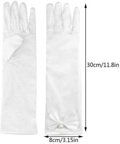 img 3 attached to 👸 Yolyoo Girls Princess Gloves: Elegant White Satin Dress Up Gloves for Birthday, Wedding, Costume Party