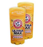 💪 arm & hammer ultramax invisible solid antiperspirant & deodorant, powder fresh, 2.6 oz, pack of 2 logo