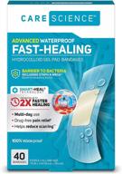 💧 care science fast-healing waterproof hydrocolloid gel pad bandages - 2x faster healing, 100% waterproof seal - ideal for blisters or wound care - 0.75 in x 3 in, 40 ct логотип