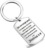 qiier christian keychain strong courageous women's jewelry for pendants & coins logo