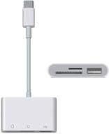 📸 устройство для чтения карт памяти usb c sd, считыватель карт памяти micro sd для ipad pro, macbook pro/air, chromebook – 3-в-1 usb-адаптер для карт камеры для xps, galaxy s10/s9 и других устройств с разъемом usb c логотип