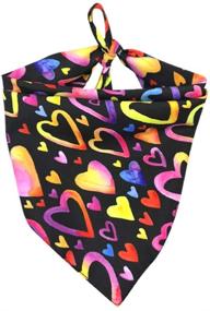 img 1 attached to Lamphyface Valentines Bandana Triangle Accessories