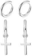 aoned silver dangle earrings hypoallergenic logo