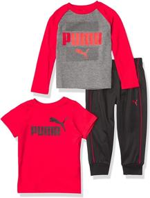 img 4 attached to PUMA Piece T Shirt Sleeve Jogger Boys' Clothing for Clothing Sets