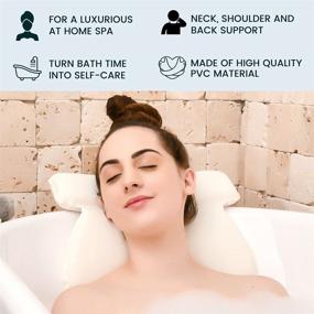 img 3 attached to 🛀 Head and Back Bathtub Pillows: Luxurious Home Spa Bath Pillows for Neck and Back Support, Perfect for a Blissful Bubble Bath Soak. Exceptional Birthday Gifts for Women, Self Care Gifts for Mom, Ideal for Bath Enthusiasts