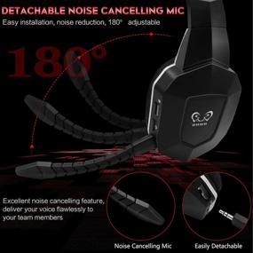 img 1 attached to 🎧 HUHD Wireless Gaming Headset Headphones - USB Gaming Headsets for PS5, PS4, PC, Nintendo Switch - Removable Microphone, Ultra-Low Latency, Virtual 7.1 Surround Sound, Over Ear Soft Earmuffs