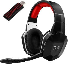 img 4 attached to 🎧 HUHD Wireless Gaming Headset Headphones - USB Gaming Headsets for PS5, PS4, PC, Nintendo Switch - Removable Microphone, Ultra-Low Latency, Virtual 7.1 Surround Sound, Over Ear Soft Earmuffs
