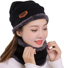 img 4 attached to 🧣 Muryobao Women's Winter Knit Beanie Hats and Scarf Set for Unparalleled Warmth