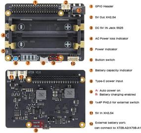 img 2 attached to 💡 Geekworm Raspberry Pi UPS X728 V2.0: Плата управления питанием с обнаружением потери переменного тока, автоматической включением и безопасной функцией выключения для Raspberry Pi 4B/3B+/3B