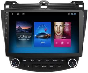 img 4 attached to 🚗 Hizpo 10.1 Inch 1GB RAM + 16GB ROM Android 10 Car Audio FM GPS Navigation Touch Screen for Honda Accord 7th Generation 2003-2007, A/C Control, 1080P Video, Bluetooth, Mirror Link Head Unit