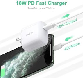 img 3 attached to 🔌 MFi Certified iPhone 12 Fast Charger - 18W USB C Fast Wall Adapter with 3.9ft USB C-L Cable - Compatible with New iPhone 12 Mini/Pro/Pro Max, iPad Pro - Foldable Plug & LED Indicator