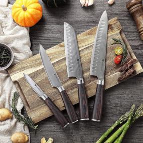 img 3 attached to 🔪 Jaco Master Knife Block Set of 5 - AUS10 Series - Premium Damascus Blade - Professional Kitchen Cutlery with Case