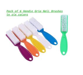 img 2 attached to 🧼 Premium 6-Piece Handle Grip Nail Brush Bundle for Effective Toes and Fingernail Cleaning