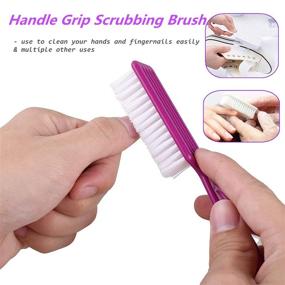 img 1 attached to 🧼 Premium 6-Piece Handle Grip Nail Brush Bundle for Effective Toes and Fingernail Cleaning