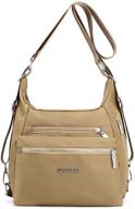 👜 nylon women's purse - versatile convertible tote, shoulder bag, crossbody hobo, or backpack logo