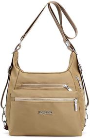 img 3 attached to 👜 Nylon Women's Purse - Versatile Convertible Tote, Shoulder Bag, Crossbody Hobo, or Backpack